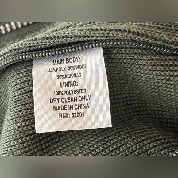 New ~ SOFT CLOTH LIFESTYLE ACCOM. ~ Knit Bomber Jacket Medium - Picture 7 of 7